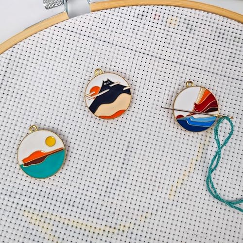 3 piezas Funny Cats - Aguja magnética para punto de cruz, soporte de aguja para punto de cruz, costura, bordado y accesorios de costura, esmalte y