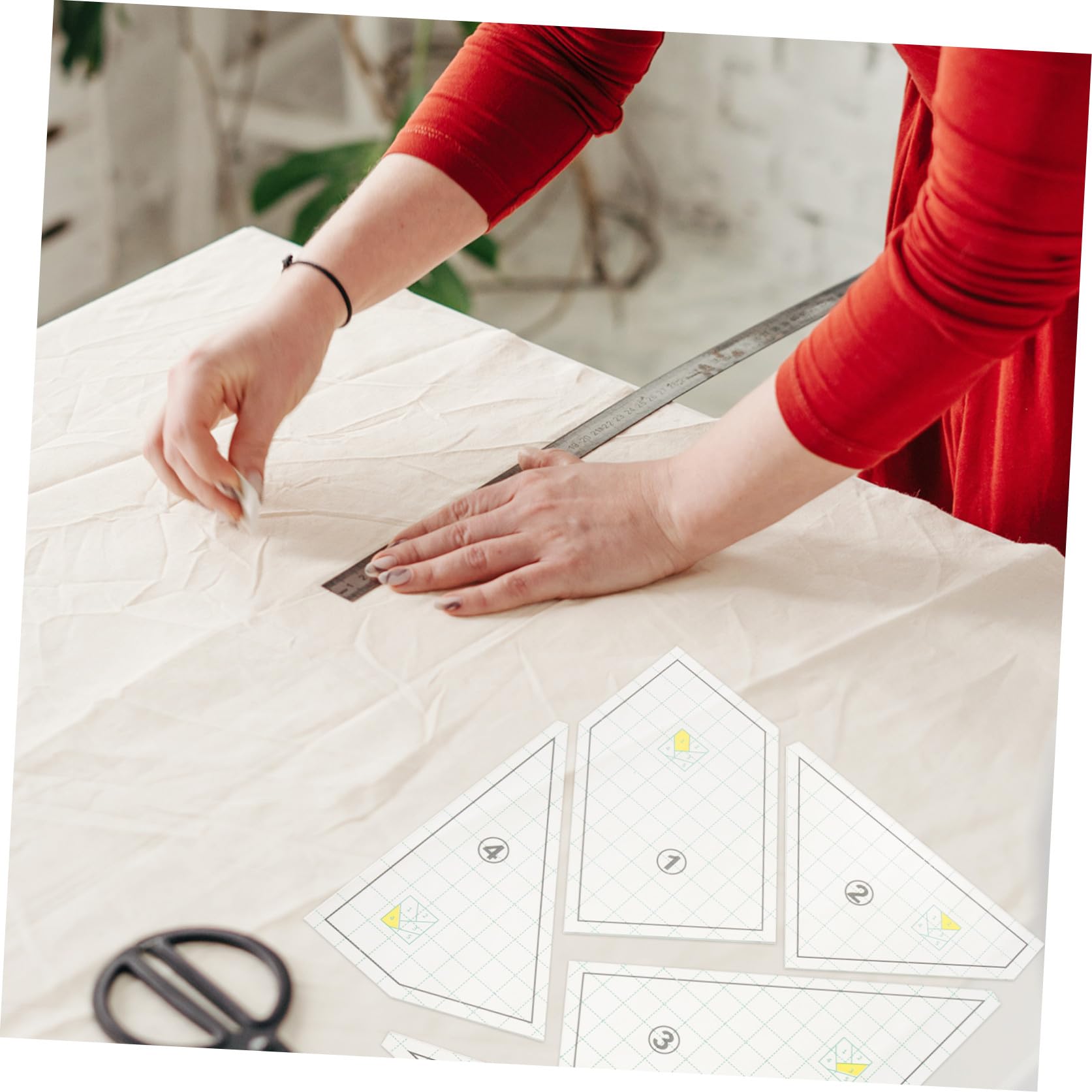 Artibetter 5pezzi Modelli Per Quilting Domestico Righelli Per Trapuntatura Strumenti Per Cucire Fai Da Te Riutilizzabili e Resistenti Per Sartoria e Modellisti