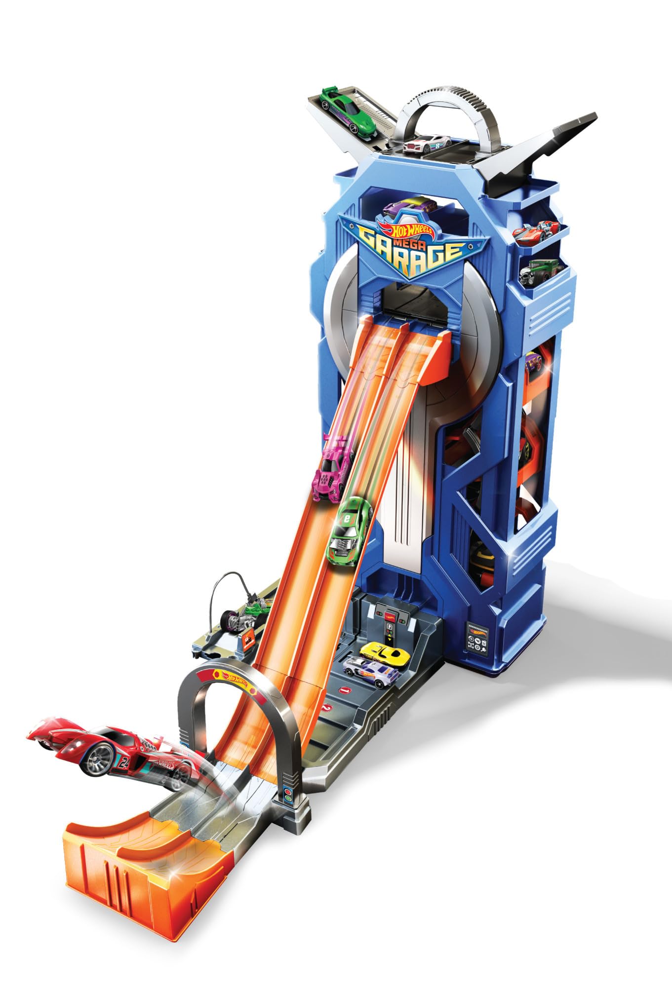 Hot Wheels Garaje, Garaje para Coches de Juguete (Mattel Spain FTB68)