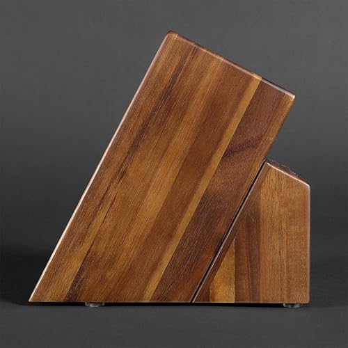 Miniatura 5 de SENKEN - Bloque de cuchillos de madera de acacia sin cuchillos, para colección imperial, 15 ranuras para juego de cuchillos de chef, cuchillos de