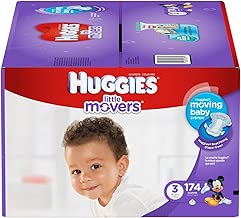 HUGGIES LITTLE MOVERS Active Baby Diapers, Size 3 (fits 16-28 lb.), 174 Ct, ECONOMY PLUS (Packaging May Vary) - coolthings.us