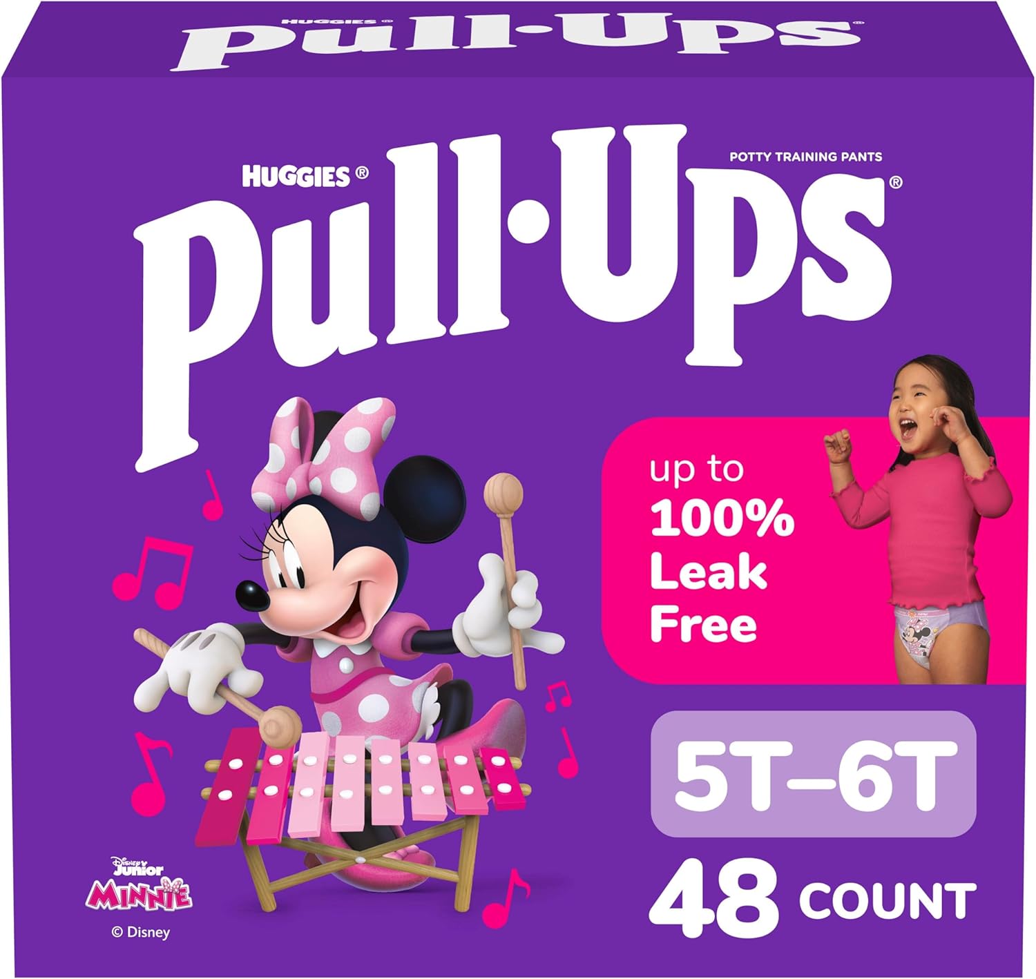Pull-Ups Girls' Potty Training Pants, Size 5T-6T Training Underwear (50+ lbs), 48 Count 5T-6T 48