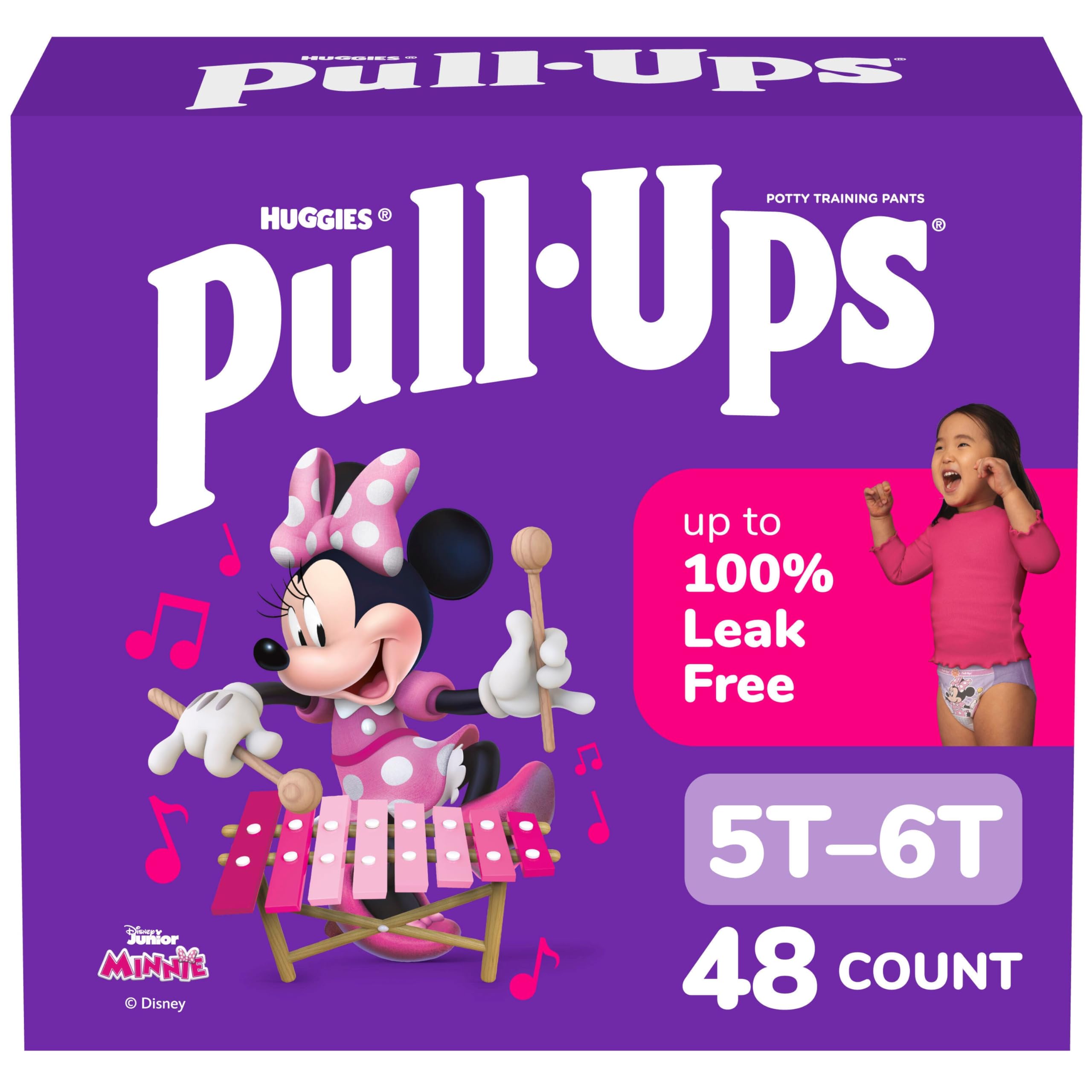 Pull-Ups Girls' Potty Training Pants, Size 5T-6T Training Underwear (50+ lbs), 48 Count
