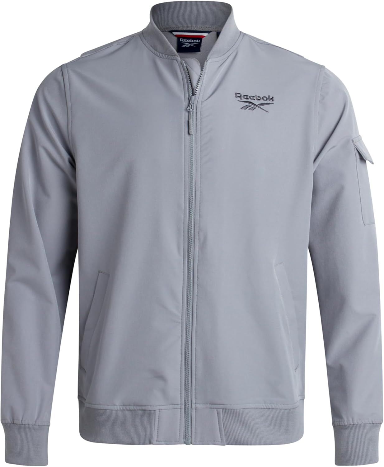 Reebok Mens Rain Jacket - Full Zip Up Lightweight Water Resistant Windbreaker Soft Shell Collar Rain Coat for Men (S-XL)