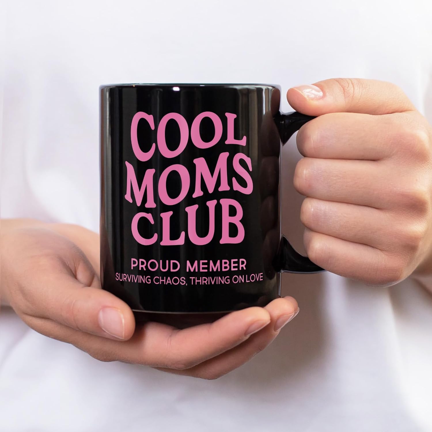 Shqiueos Cool Moms Club Mug 11oz, Funny Mom Birthday Gifts for Women, New Mom Gift First Time, Mother’s Day Valentines Gifts for Mama Wife Sister Daughter Best Friend, Pregnancy Coffee Cup - Image 6