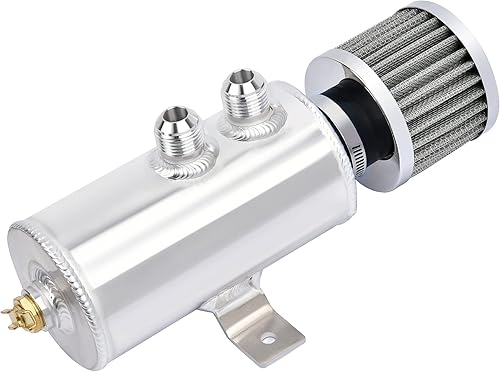 Miniatura 8 de EVIL ENERGY 10AN - Lata de captura de aceite deflectado, tanque de respiración de aceite con válvula, aluminio universal de 25.4fl oz, negro