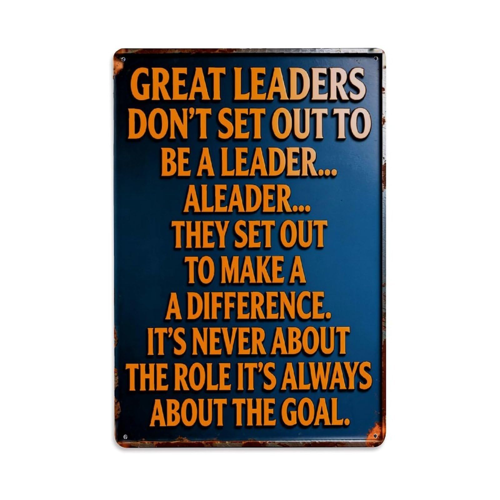 Jdfenggu Vintage Great Leaders Don't Set Out Retro Metal Tin Sign, Metal Poster For Bar, Home, Man Cave, Kitchen, Laundry Room Art Decor 8X12 Inch