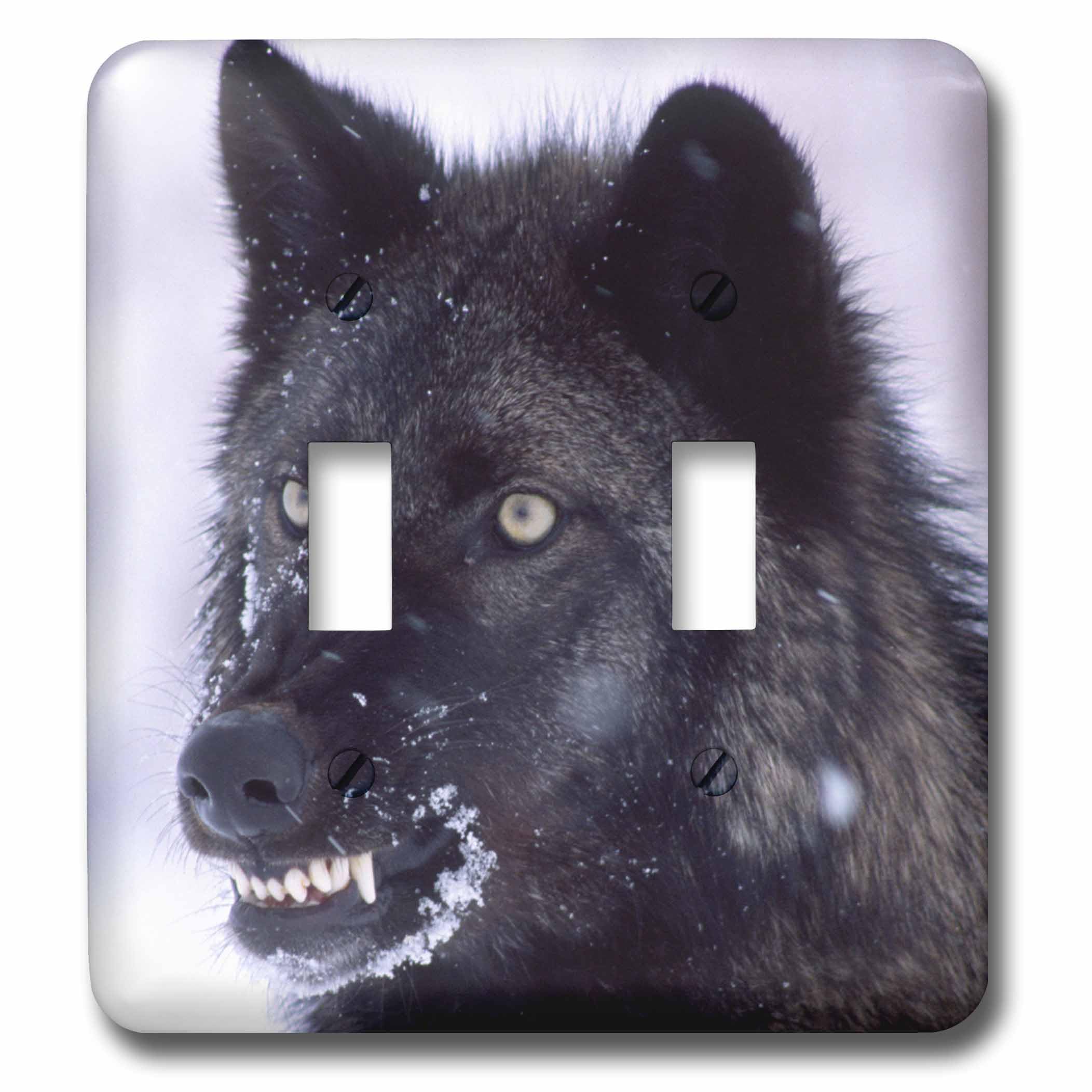 Loup en bois noir interrupteur double pour salon rustique chalet