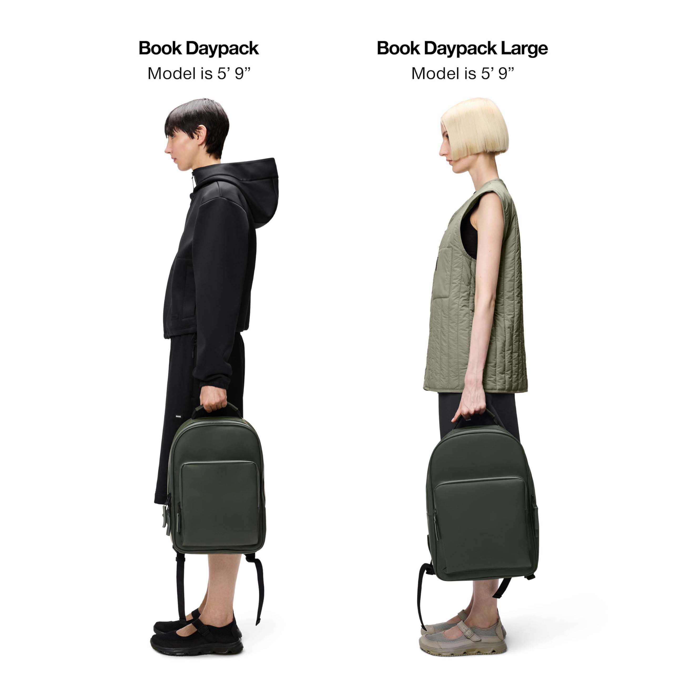 RAINS BOOK DAYPACK LARGE GREEN ART. 13680