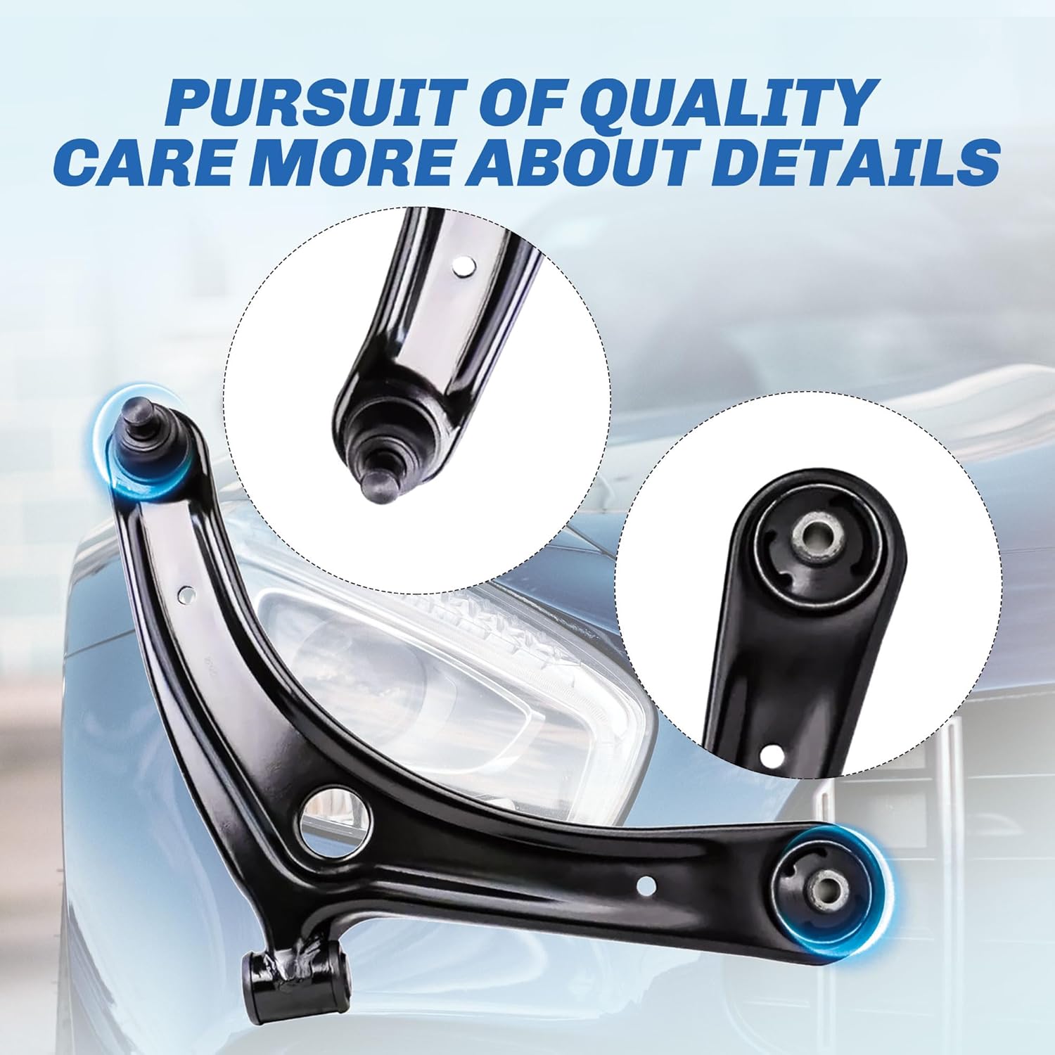 Front Lower Control Arm with Ball Joint Compatible with 2007-2012 Dodge Caliber, 2007-2017 Jeep Patriot, 2007-2017 Jeep Compass Front Control Arm Kit K620065 K620066