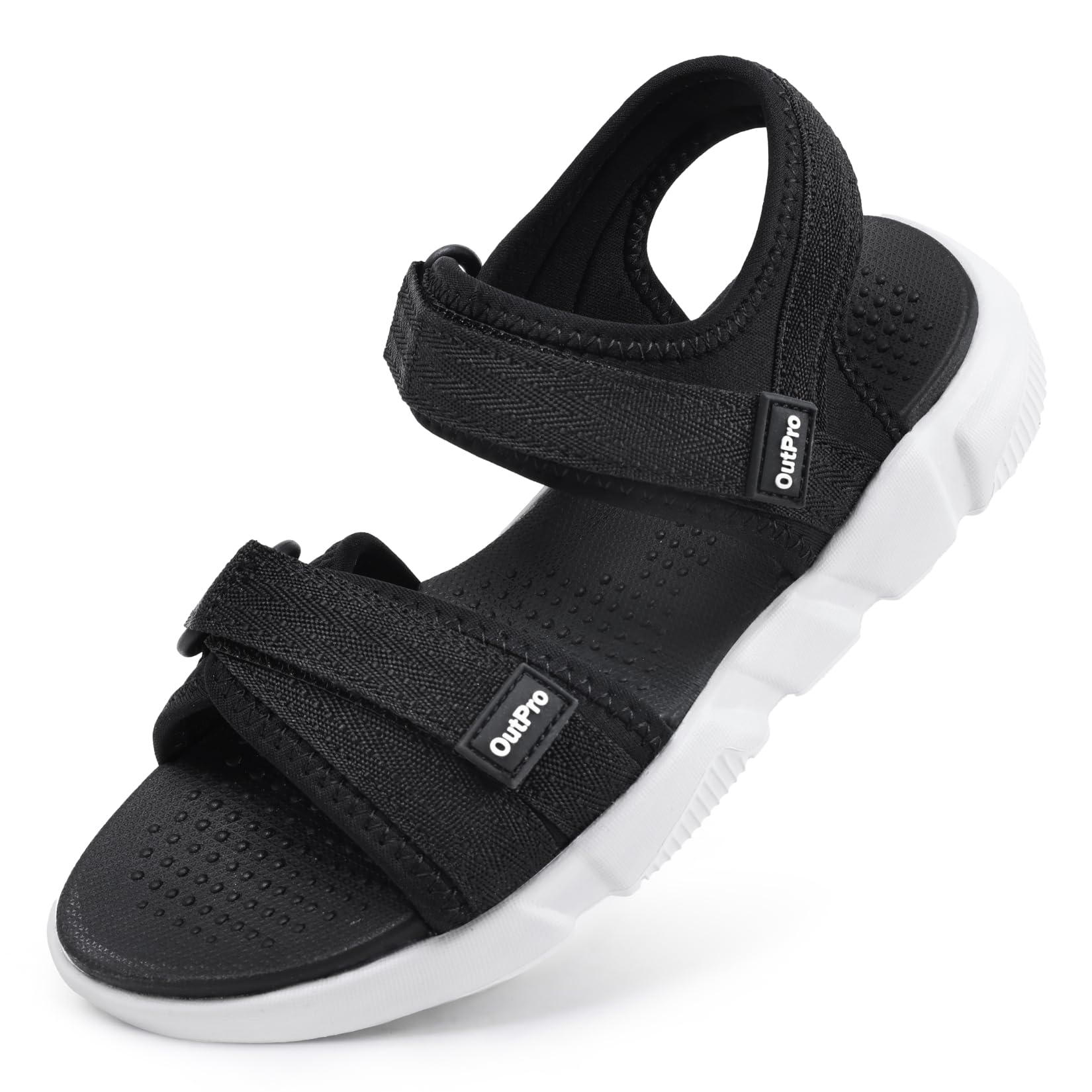 OutPro Sandalias deportivas y de verano para mujer, planas, transpirables, para trekking y senderismo, sandalias deportivas con soporte de arco para playa, viajes, deportivas