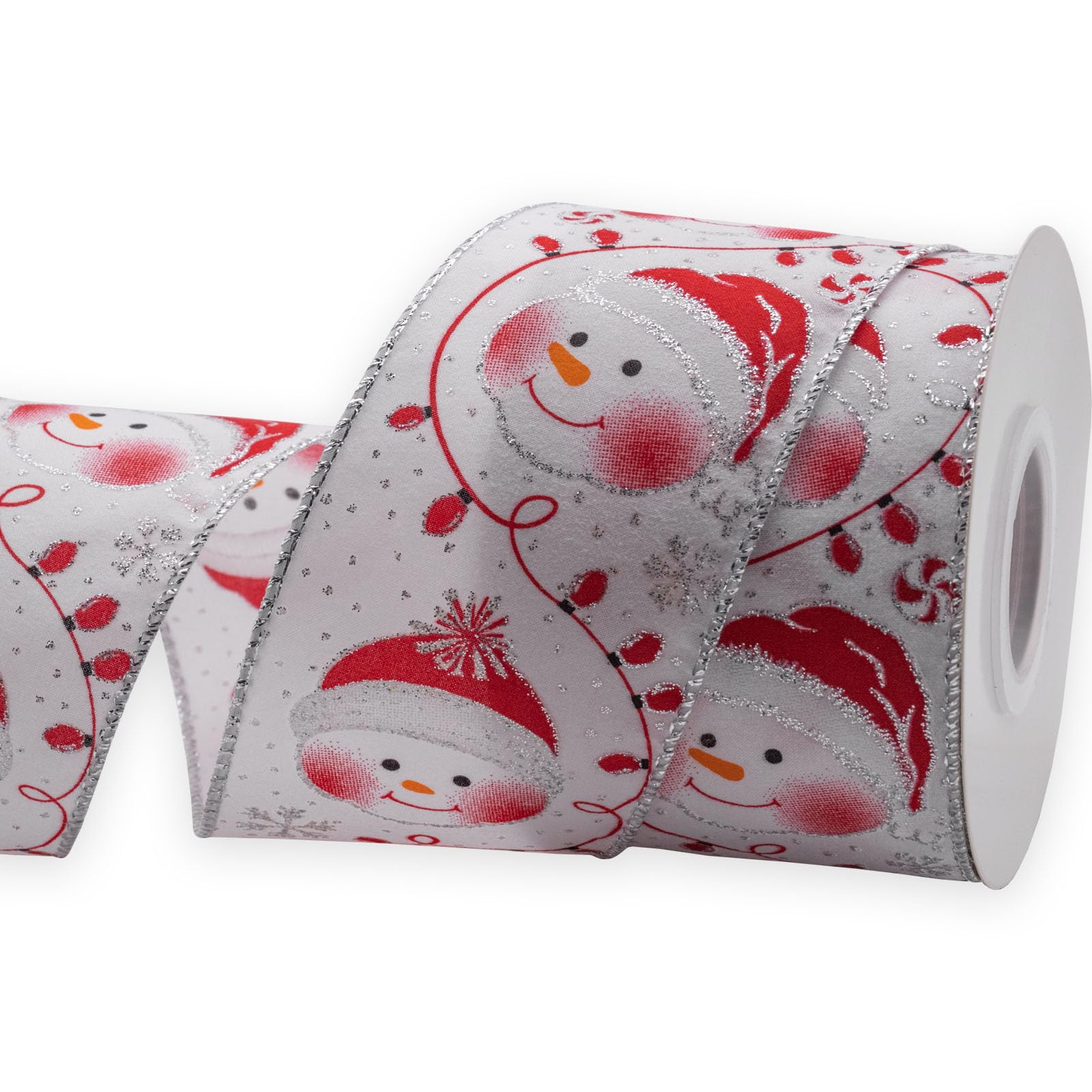 HATIANGE Christmas Wired Ribbon Snowman 6.3CM x 10 Meters, for Gift Wrapping DIY Christmas Tree Bows Wreaths Craft Decoration - Image 2