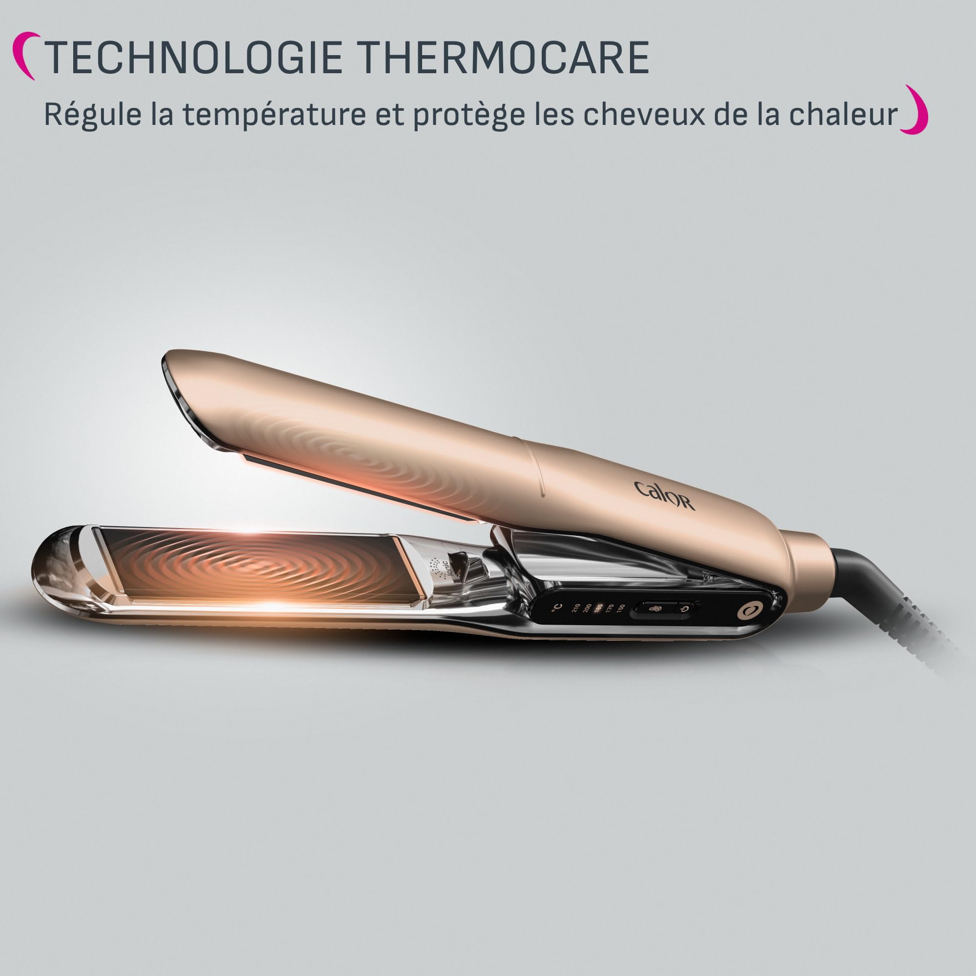 Calor Thermocare Trésor Lisseur, Efficace en un seul passage, Cheveux protégés, Recommandé par les professionnels, SF8121C0