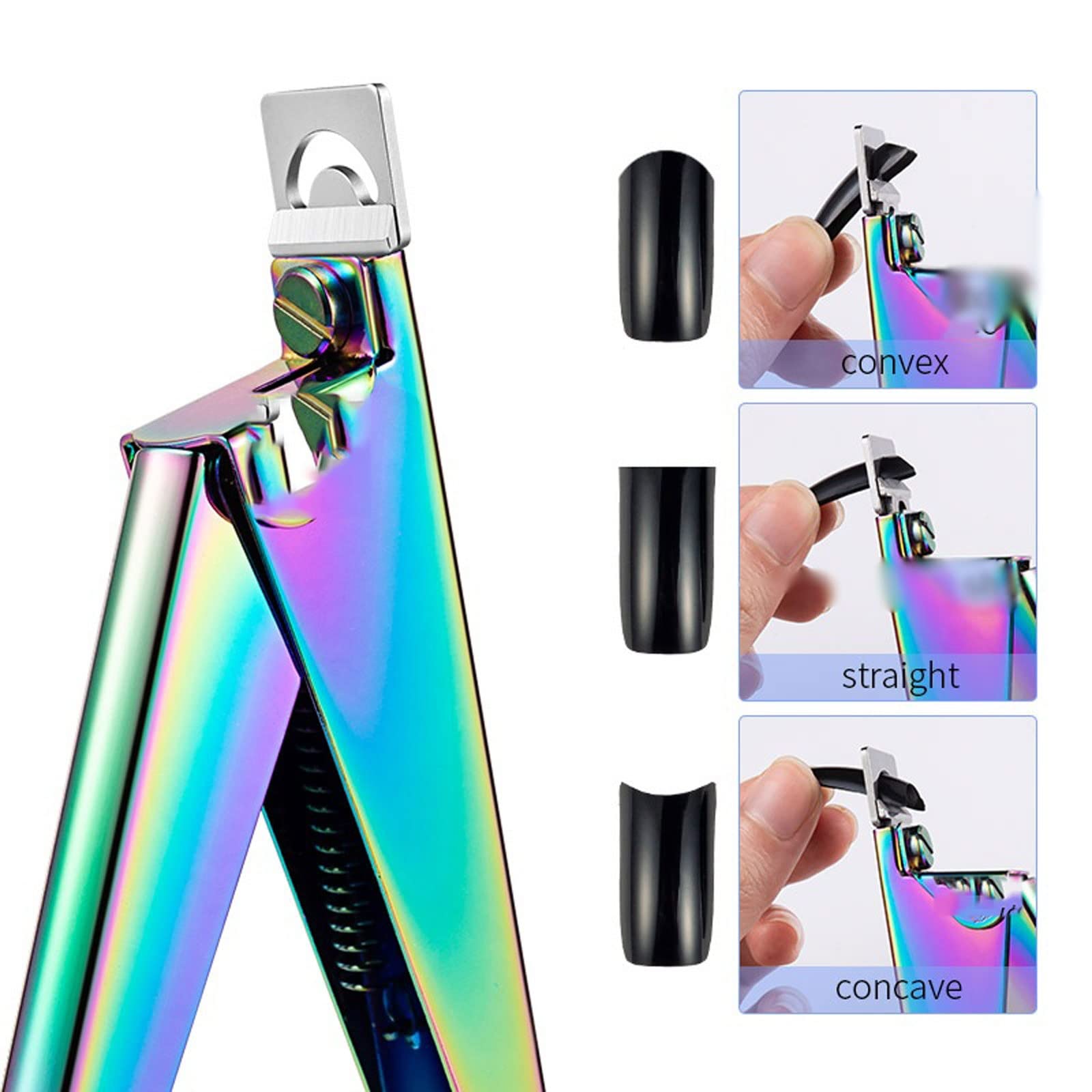Nagelknipser, Edelstahl, UV-Gel, falsche Nagelspitzen, Trimmer, Clipper, Kantenschneider, Nagelkunst, Maniküre, U-Wort, Regenbogen, Gold, Silber, Werkzeuge