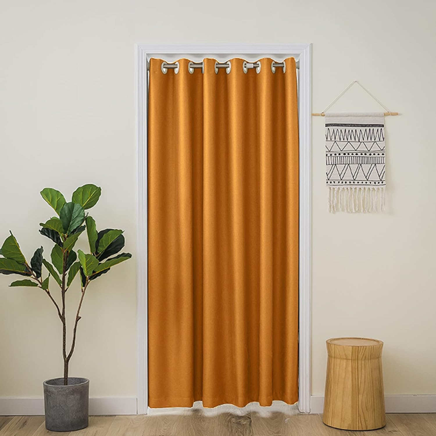 のれん おしゃれ ロング丈 北欧 暖簾 和風 間仕切り カーテン オレンジ ロング 玄関 目隠し 無地 モダン 透けない 遮光 キッチン リビング 出入り口 台所 階段 冷房 暖房 冷暖房 父の日 ギフト 2 5 1 8m