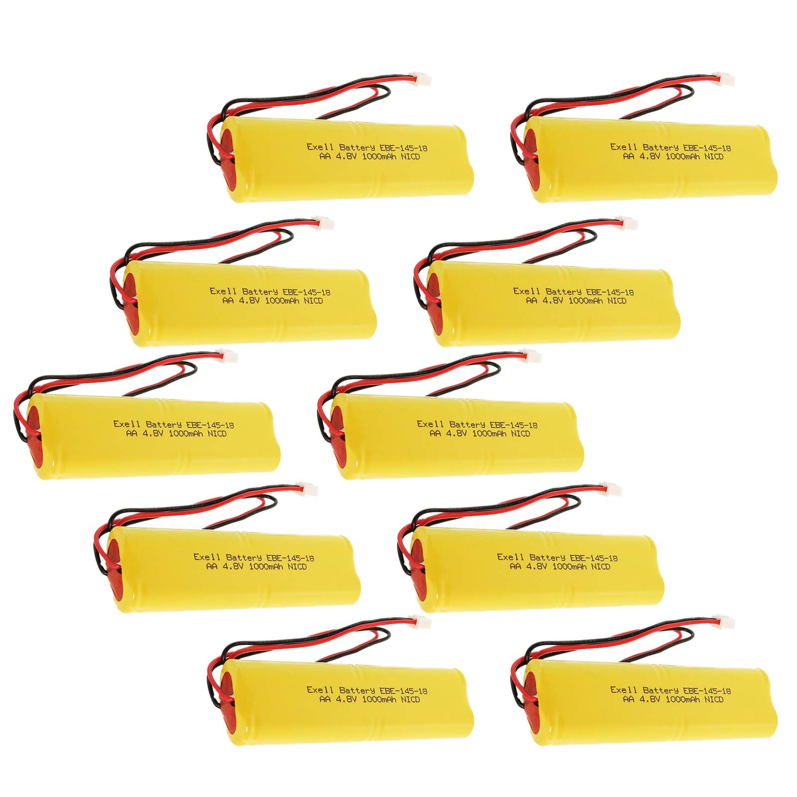 (10-Pack) Emergency/Exit Lighting Battery Fits and Replaces Interstate NIC0991 4AA-800-18-8WL Unitec