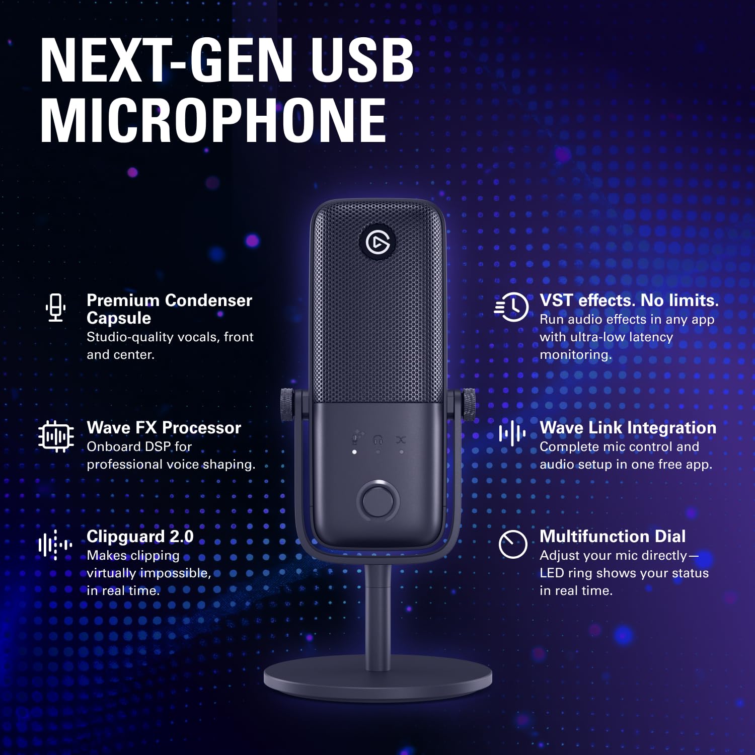 Elgato Wave: 3 MK.2 – Microfone condensador USB premium para