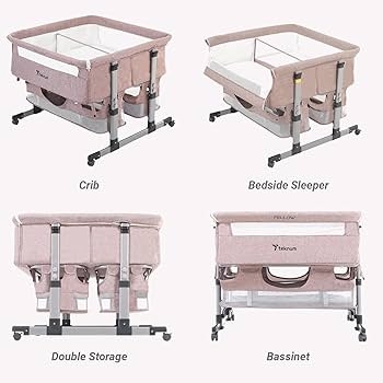 Teknum Twin Fellow Bedside Crib,Sleeper,Siblings, Newborn