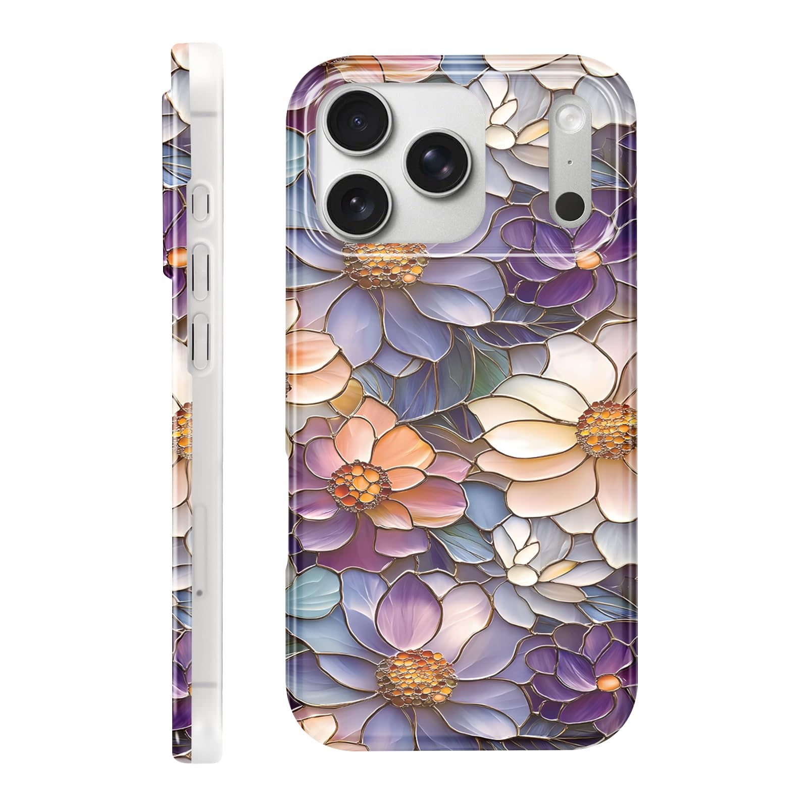 Coque iPhone 17 Pro Max antichoc fleur violette en silicone souple - 8