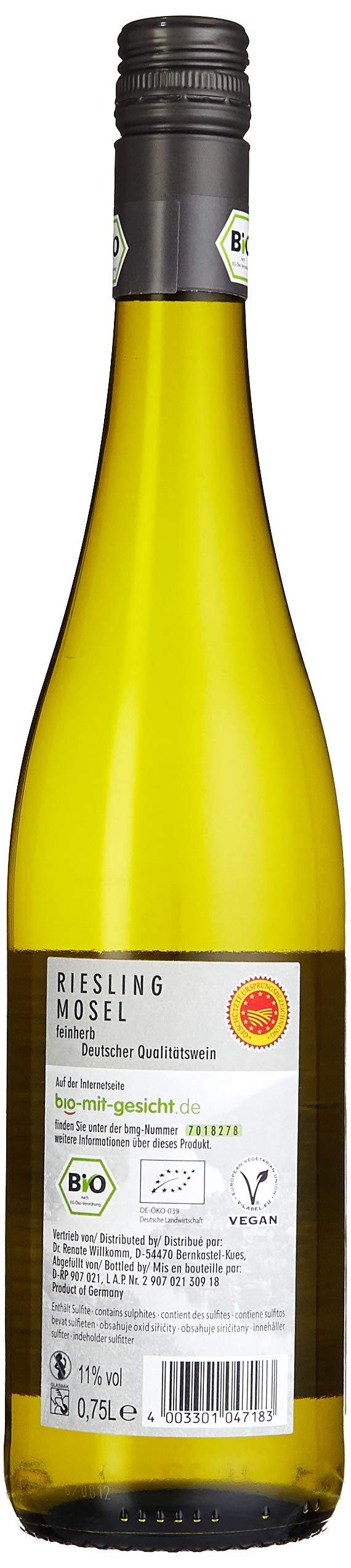 Bio mit Gesicht Riesling Weißwein (6 x 0,75l)