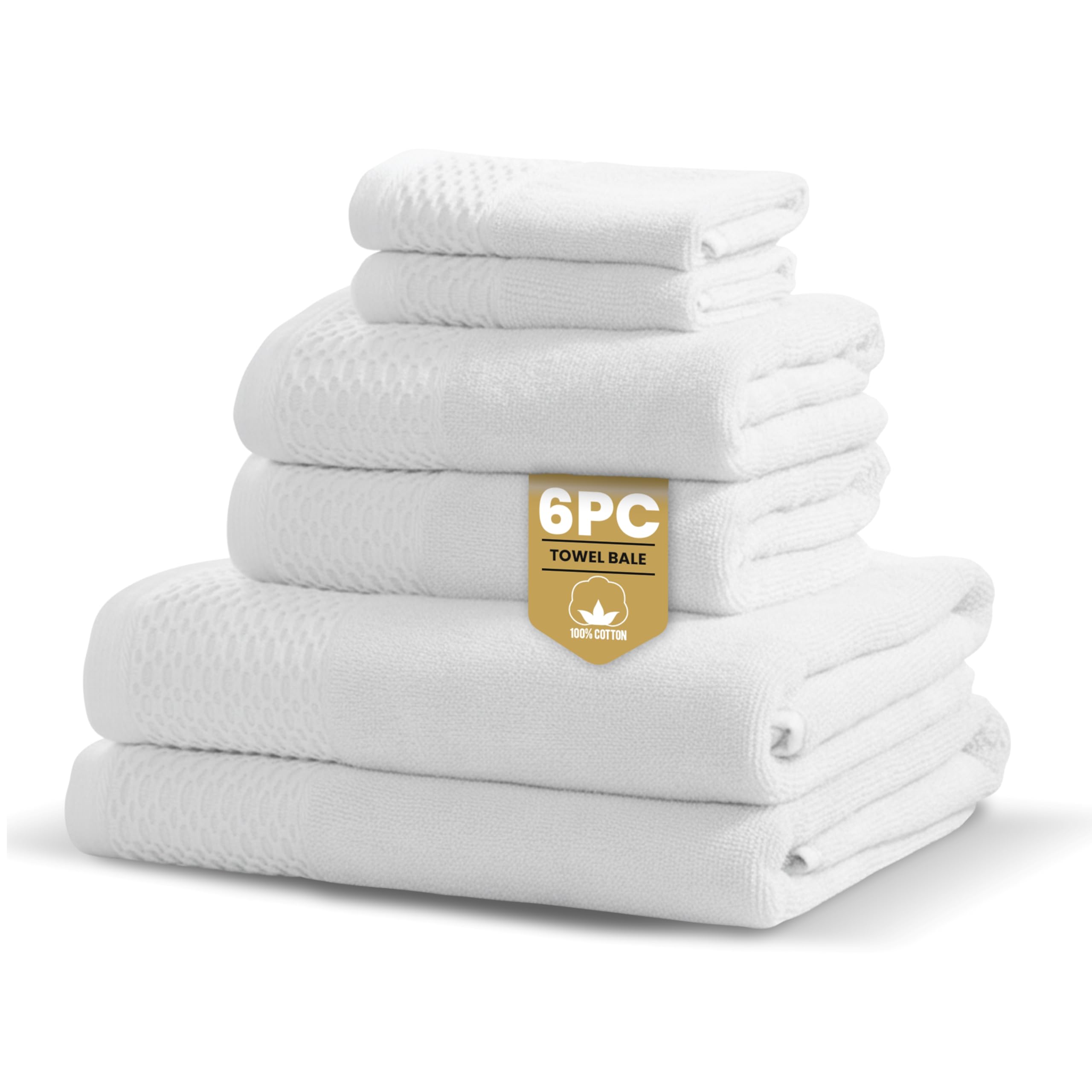 Rapport Home Cotton Towel Bale - 6 Piece - White