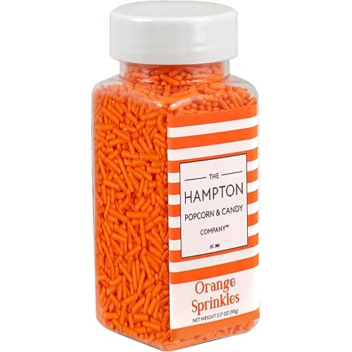 Orange Sprinkles Jimmies 3.17 oz, Sprinkles For Cake Decorating, Cake Sprinkles, Sprinkles For Baking, Ice Cream & More, The Hampton Candy Company