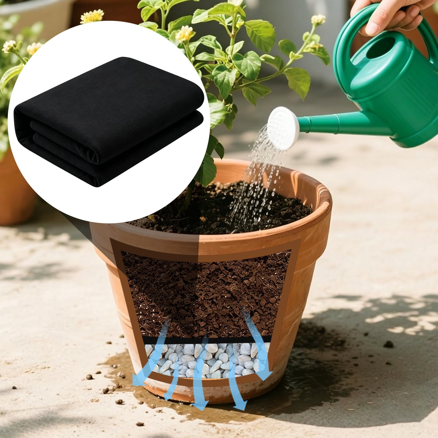 2m x 3m Filtervlies für Pflanztöpfe,Vlies für Blumentöpfe,Pflanzkübel Unkrautvlies Drainagevlies,Trennvlies Drainage,Filtervlies für Blumentöpfe,Drainagevlies für Pflanzkübel Blumenkübel
