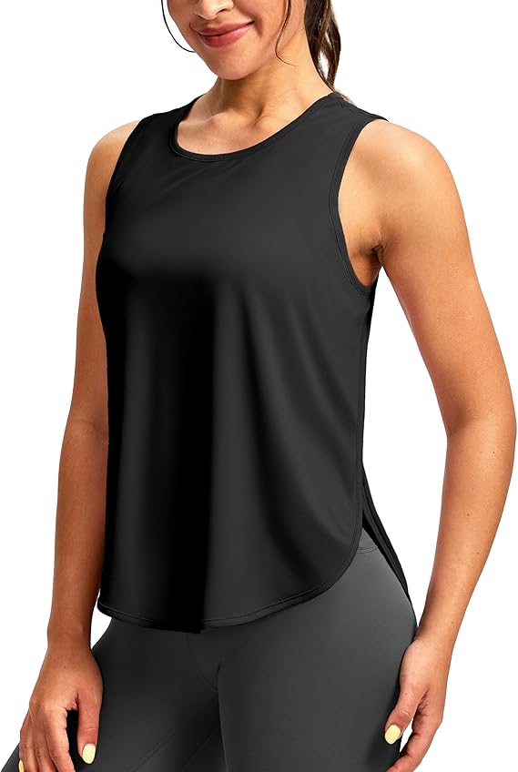 Soothfeel Women&#39;s Workout Tank Tops Racerback Sleeveless Running Tennis Shirt Loose Fit Sports Gym Exercise Yoga Athletic Top