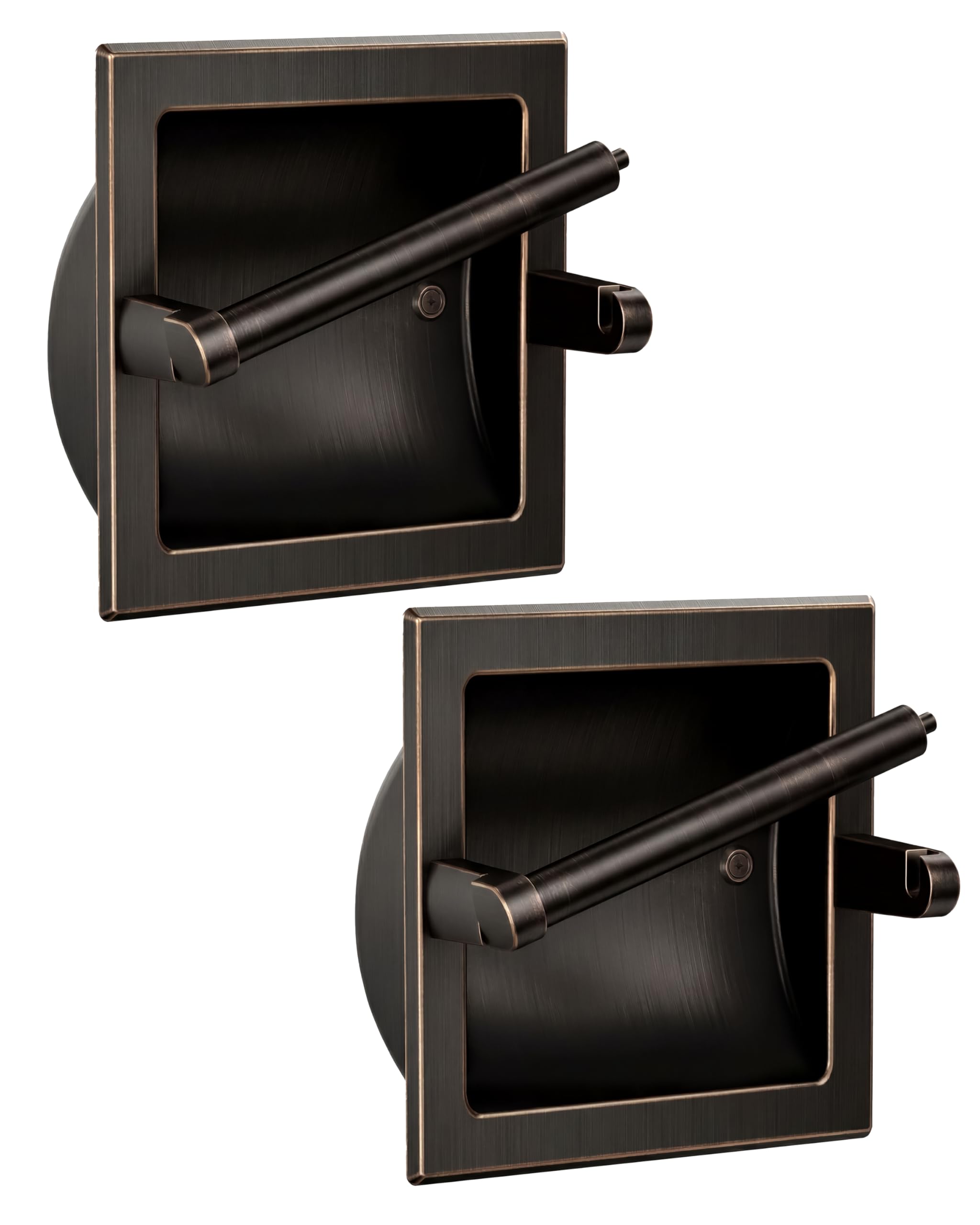 Recessed Toilet Paper Holder Wall Mount Brushed Nickel — Amazon image 15