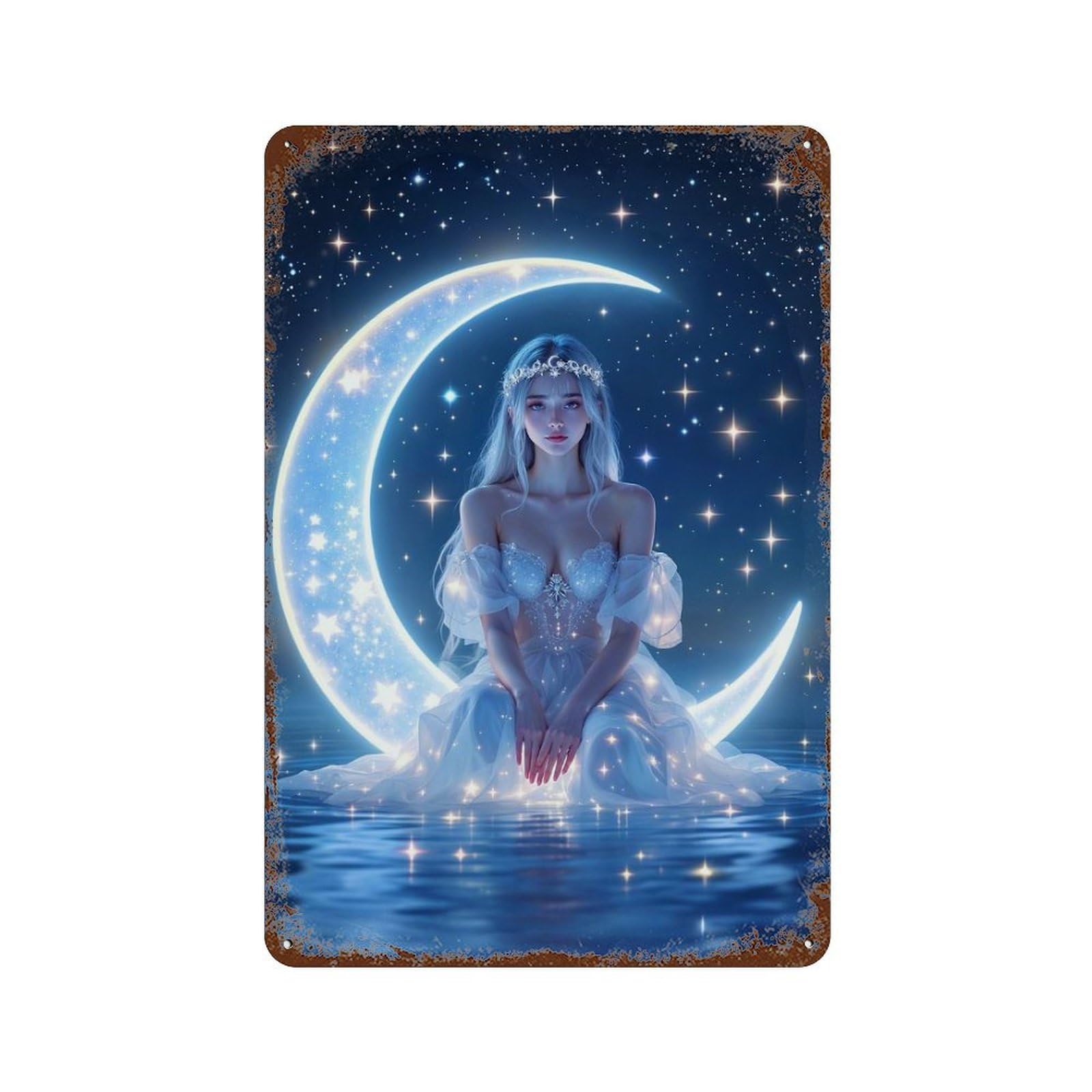 Moonlit Fantasy Retro Metal Sign 11.8"x7.9", for Bistro, Counter And Cafe Decor, Rustic Home Decor