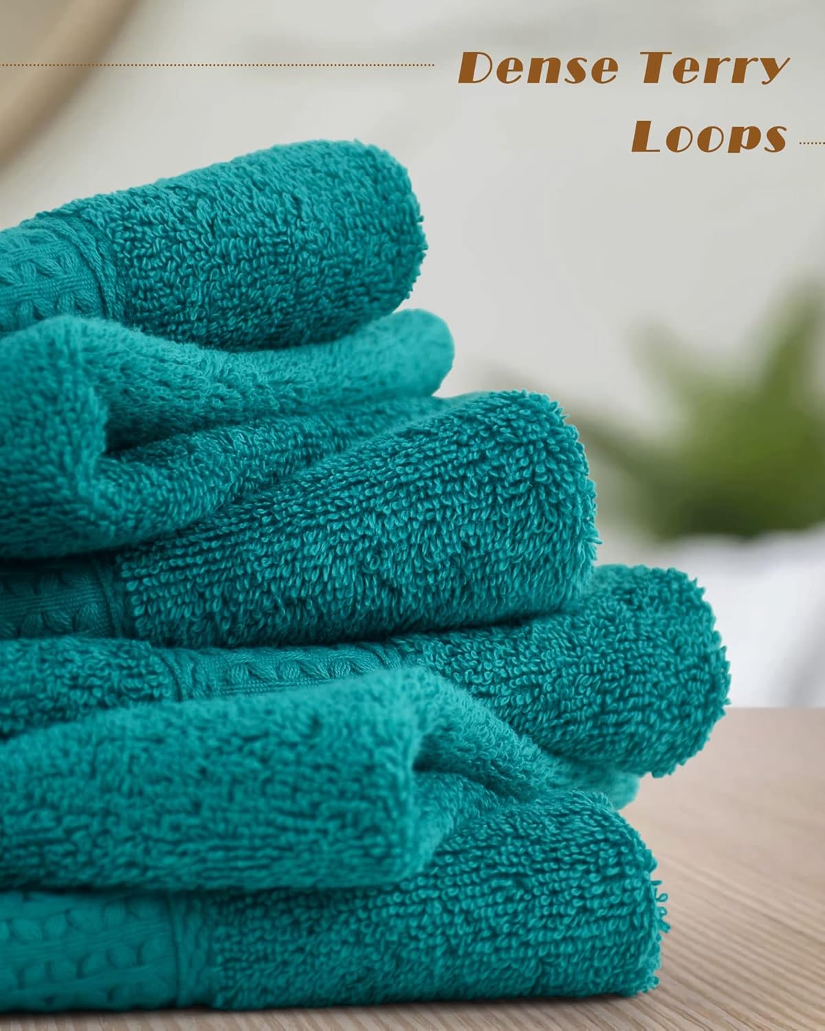 Cleanbear Wash Cloths Turquoise Washcloths for Face and Body Ultra Soft Washcloth for Sensitive Skins 6 Pack 13 by 13 Inches - Image 4