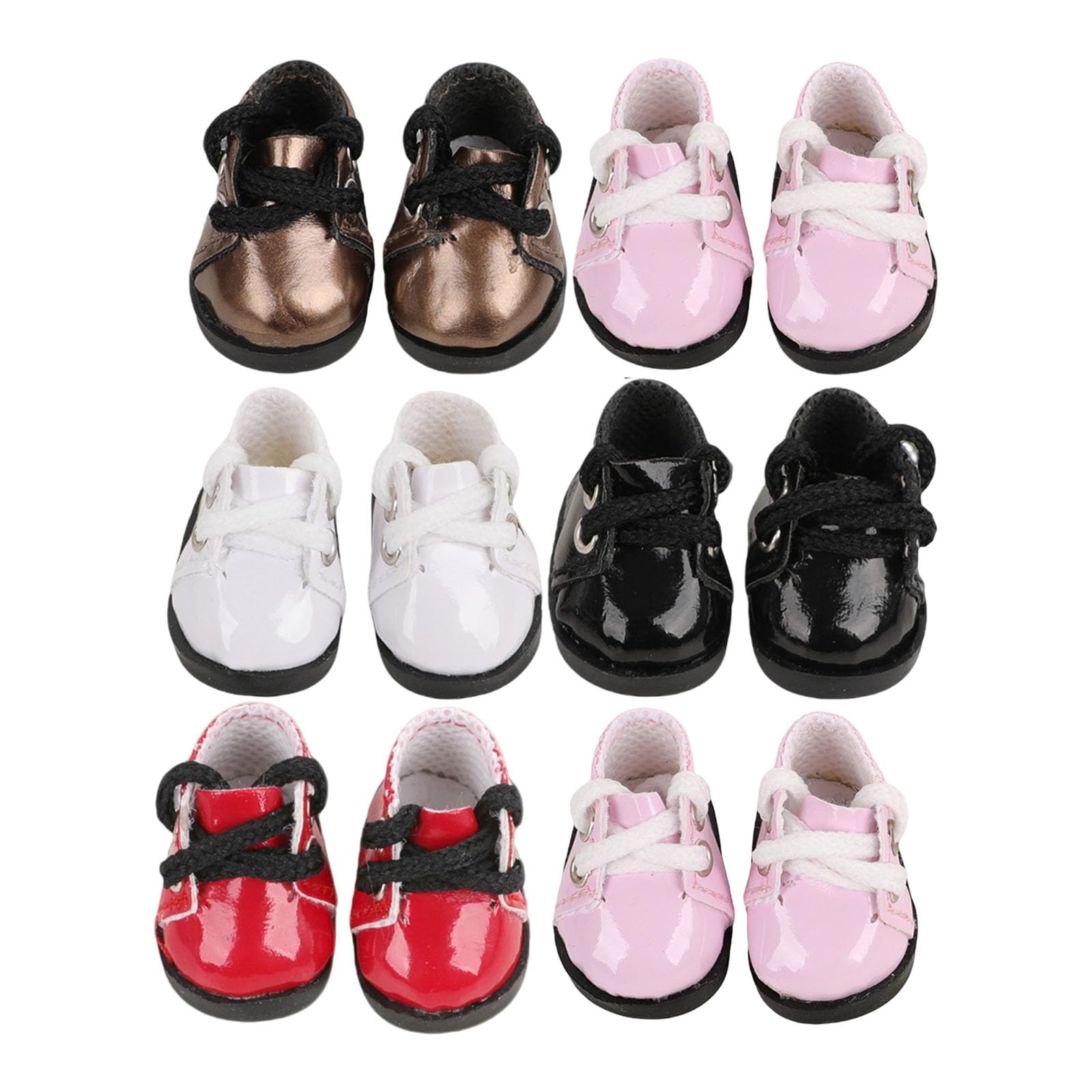 Lot de 6 chaussures miniatures tendance pour poupée - 17 cm - Accessoires de chaussures avec détails complexes - Chaussures de poupée colorées