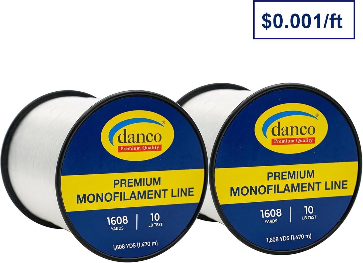 Monofilament Fishing Line | Jumbo Amount 2-1/4 lb Spools Value Pack - Low Memory and Stretch - Abrasion Resistant - Freshwater and Saltwater Fishing Line
