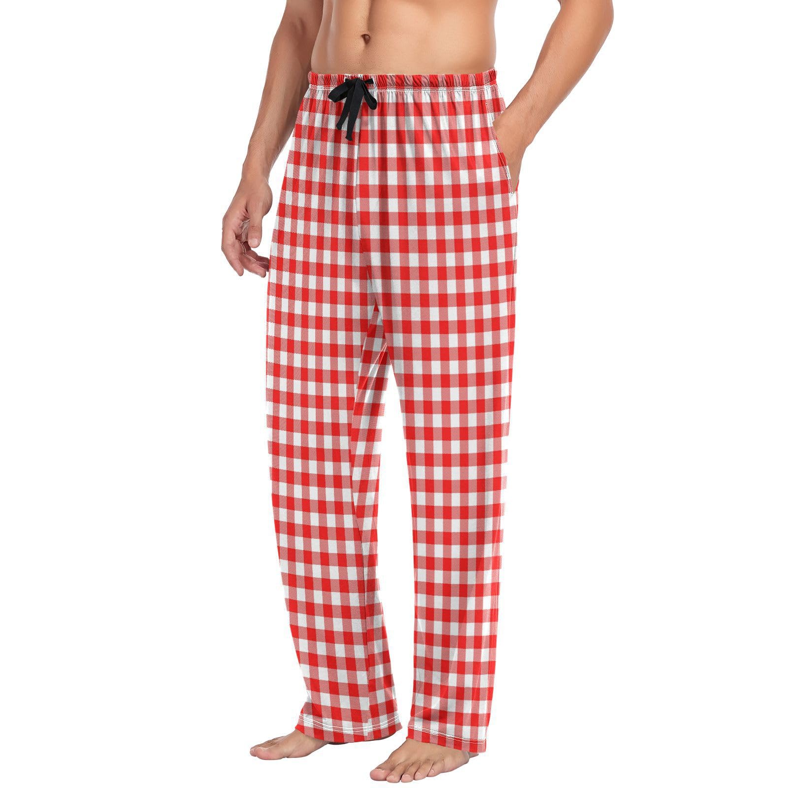 Amazon.com: Buffalo Plaid Checked Red Mens Pajama Pants Gingham