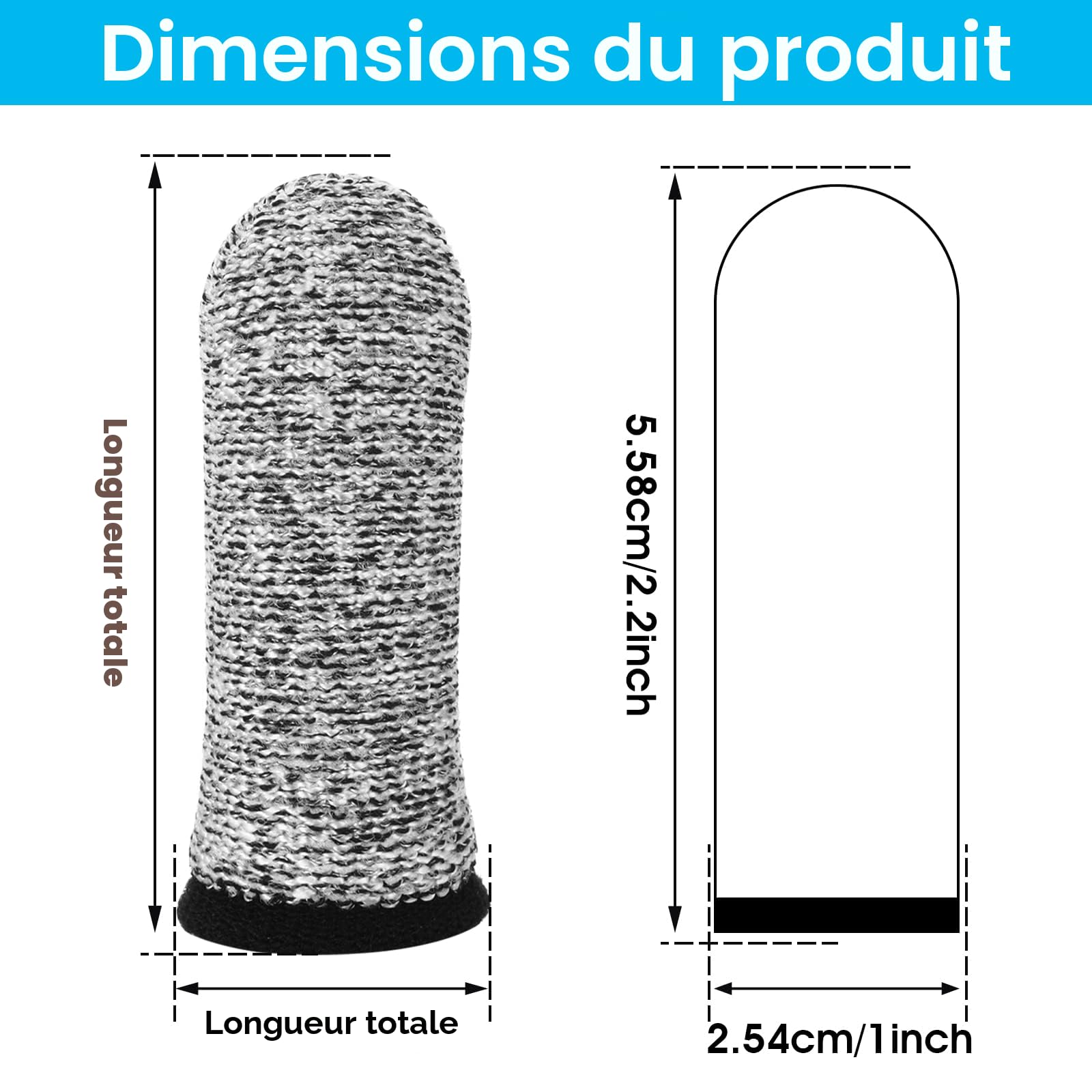 Cobee Protège-doigts résistants aux coupures, 10 pièces réutilisables pour pouce, travail cuisine jardin