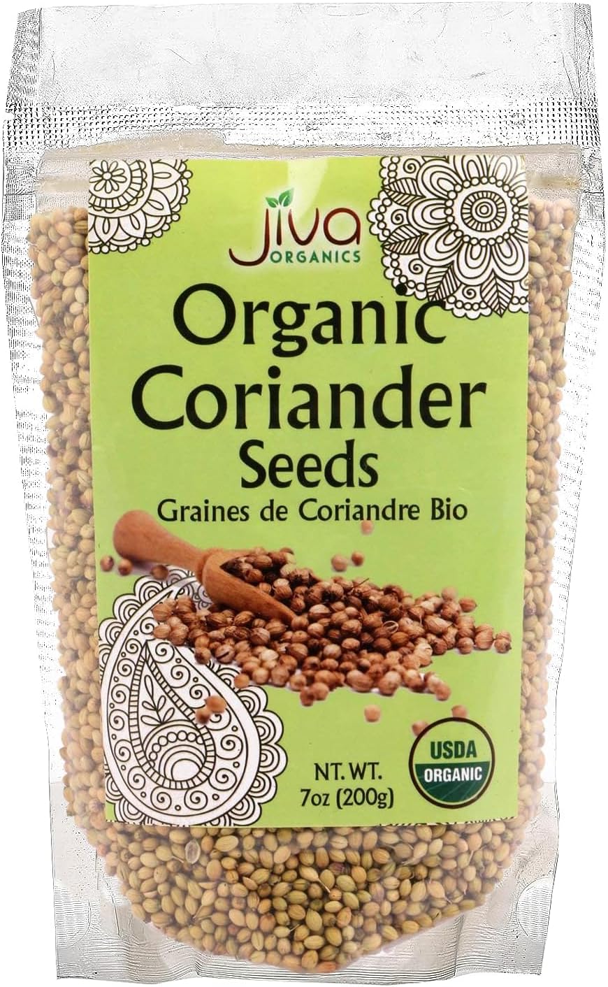 Jiva USDA Organic Coriander Seeds Whole 7 Ounce - New!