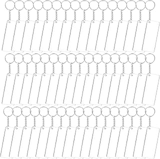 Duufin 120 Pieces Acrylic Keychain Blanks Set Including 40 Pieces Rectangle Acrylic Ornament Blanks (3 x 7cm) 40 Pieces Key Rings with Chain and 40 Pieces Jump Rings for DIY Projects and Craft