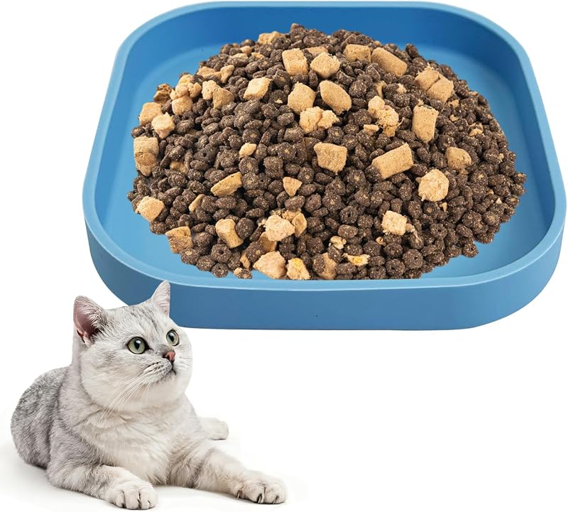 Pote Raso de Silicone para Gatos Apatal, Tigela Larga para Alimentos e Água, 15 cm