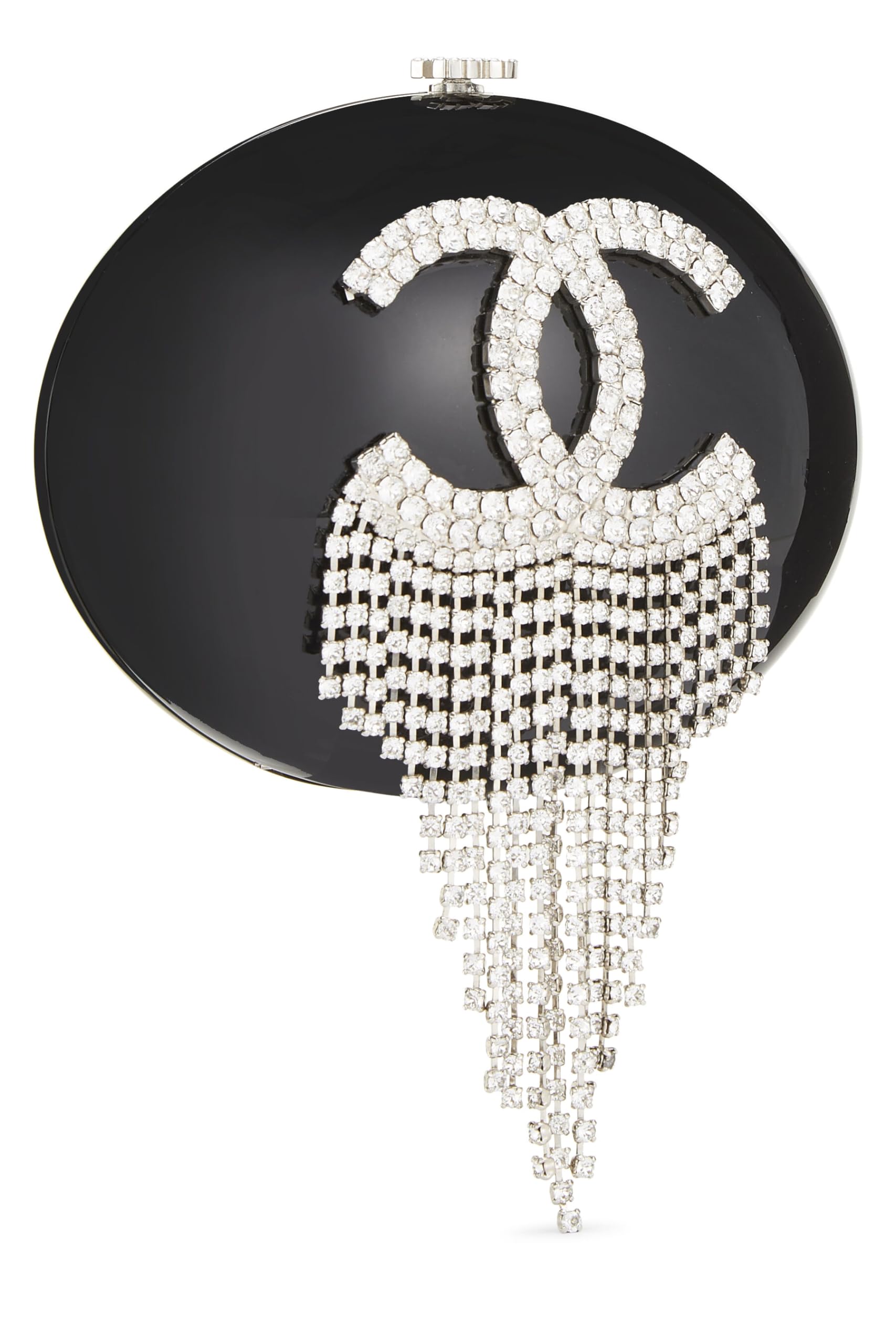 Chanel, Pre-Loved Black Crystal Minaudiere, Black