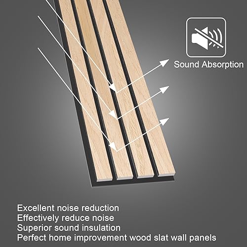 Miniatura 2 de NeatiEase Paneles de pared de madera 3D, paneles de pared acústicos de 6 piezas para decoración de pared interior y reducción de ruido, paneles