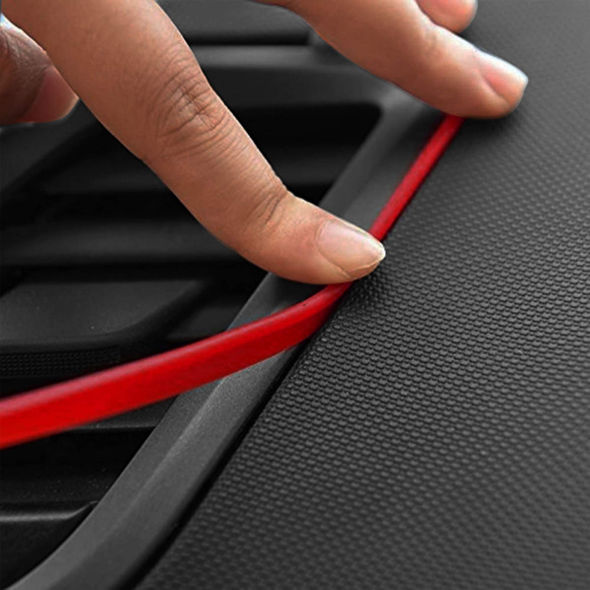 PROFILO ADESIVO ROSSO Universale Per Auto Tuning Paraurti Striscia