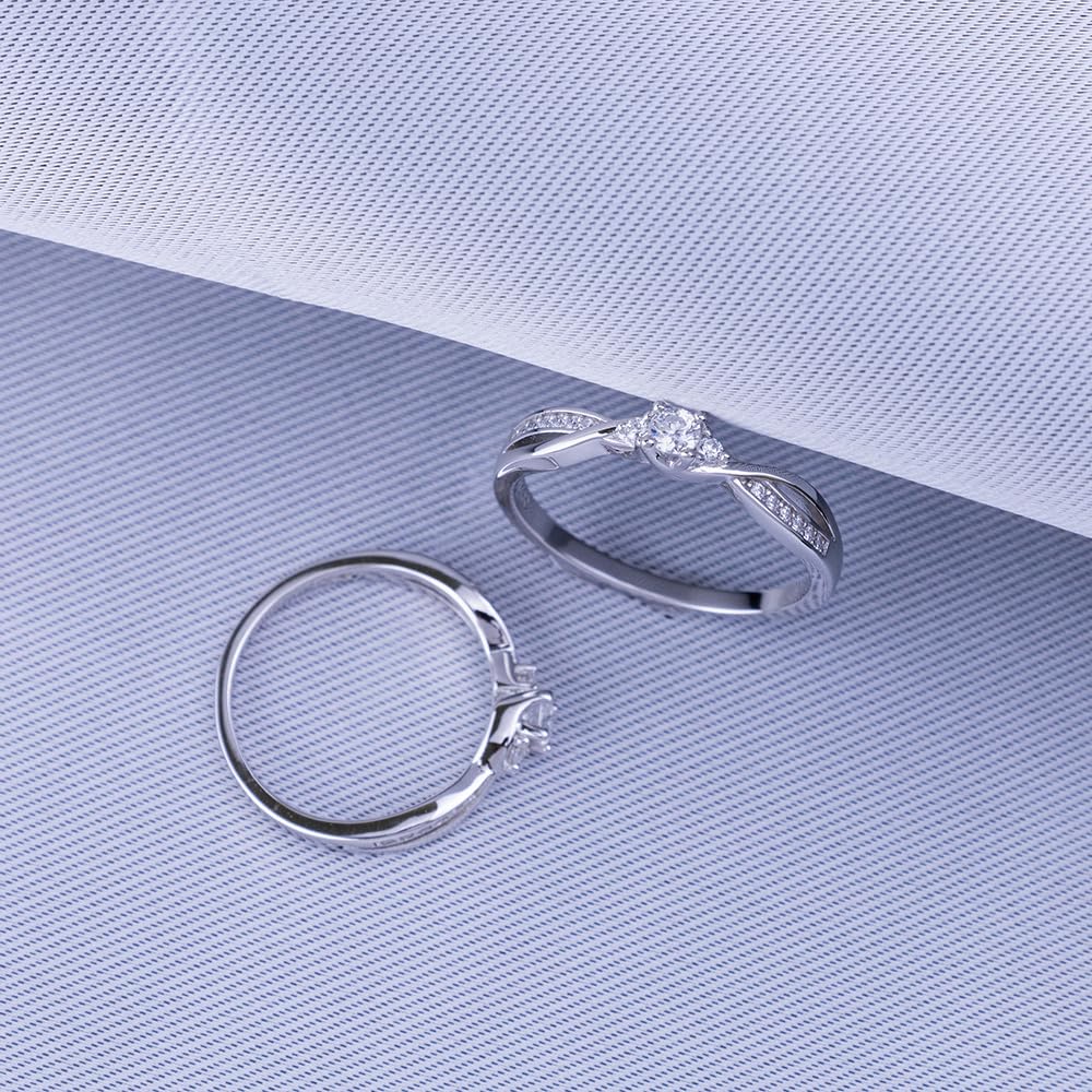 SILVEGO FNJR085sw Verlobungsring 925 Sterling Silber Swarovski Zirconia