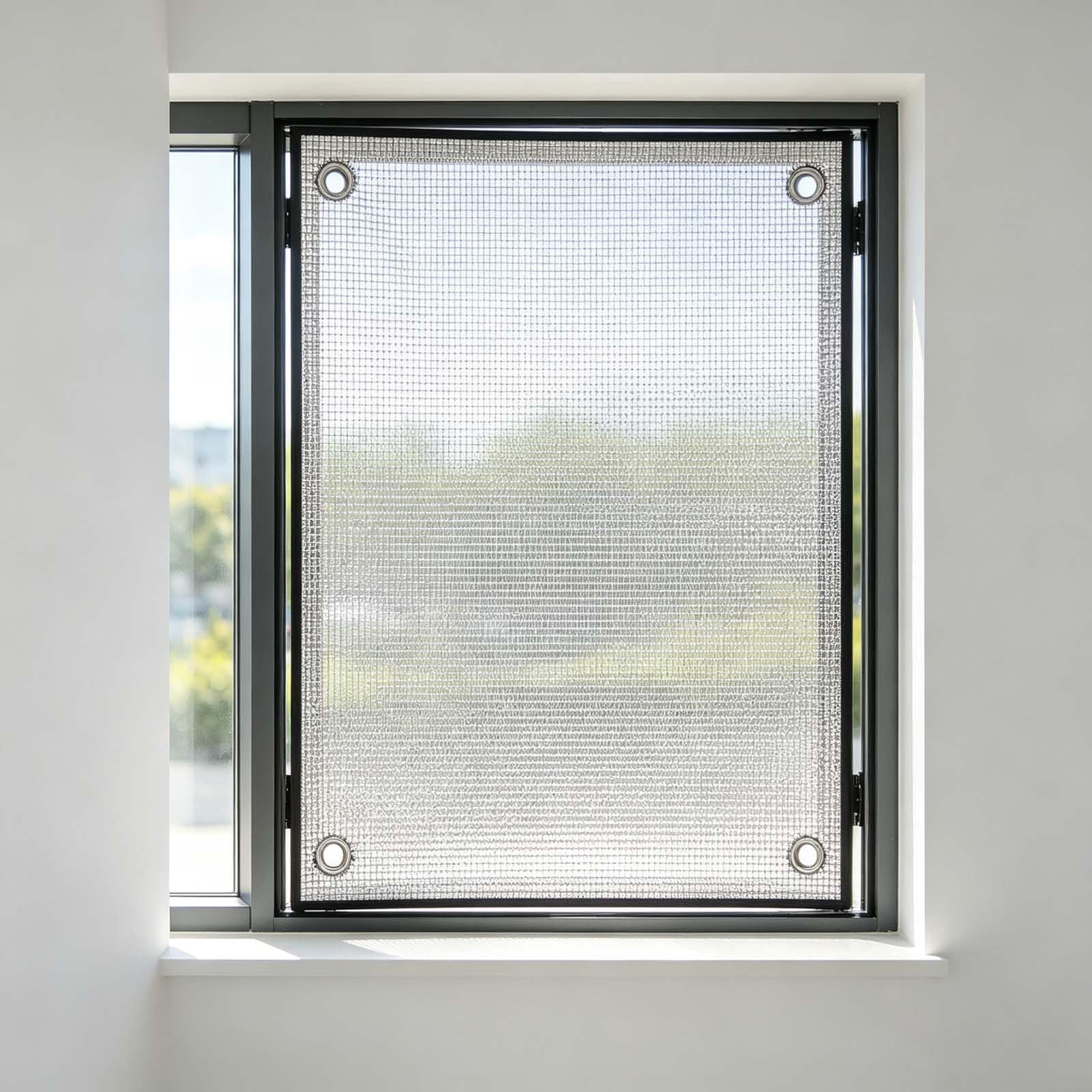 HUHJYUGE Aluminum Foil Sun Shade Curtain, Thermal Insulation Window Covering, Blackout Curtain For Home, Heat Reflective Privacy Blind, Anti Sunlight Protection, Energy Saving Window Film (120x140cm)