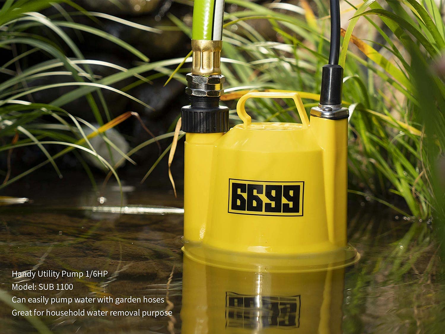 Buy 6699 1/6HP Portable Utility Pump Submersible Small Backup Sump Pump