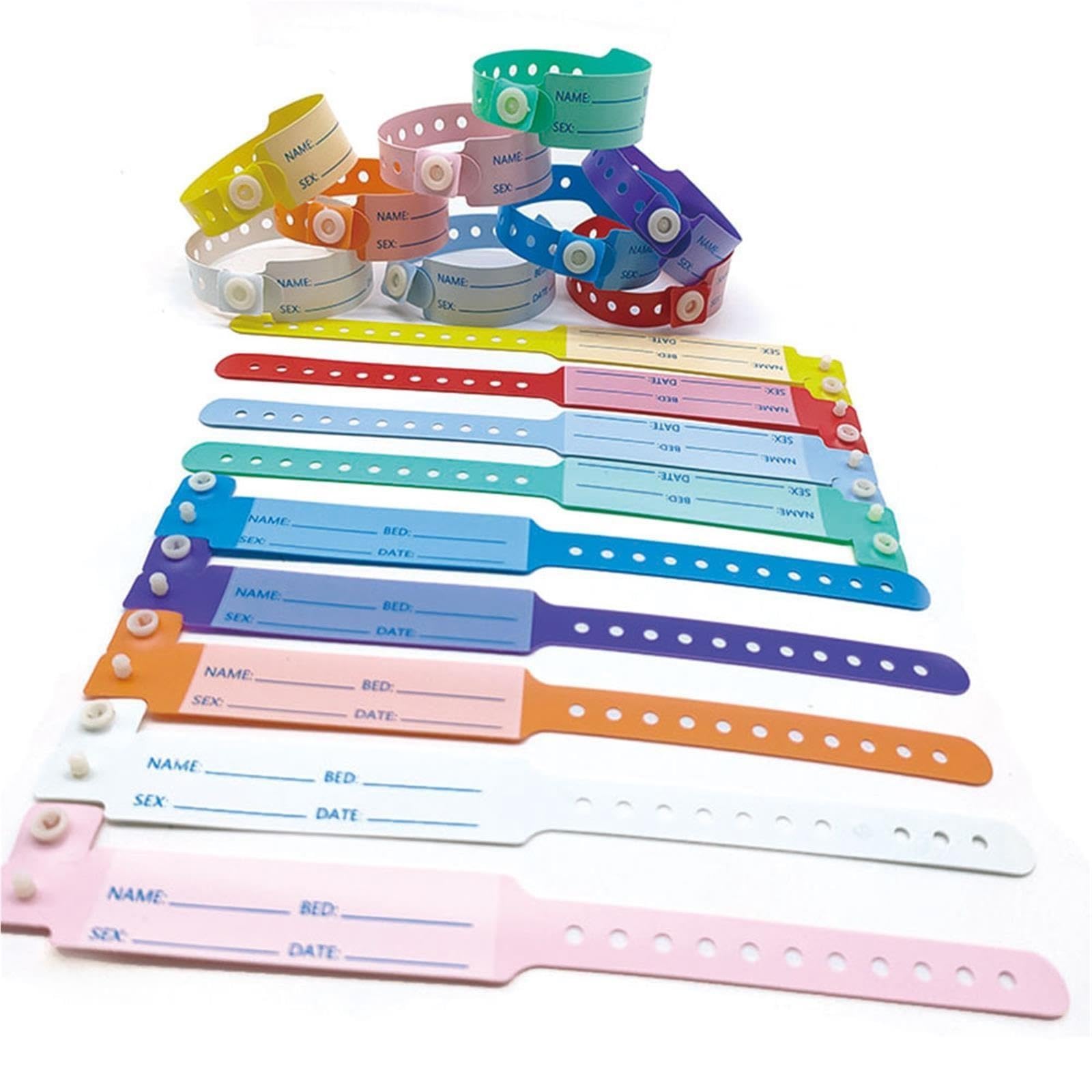 100pcs bracelets médicaux imperméables en PVC souple
