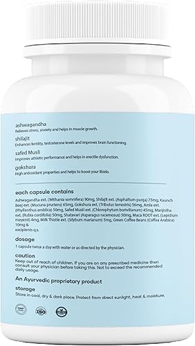 Miniatura 9 de Mars Surgemax Cápsulas naturales con Shilajit y Safed Musli  Apoya la energía, la fuerza y la inmunidad  para un estilo de vida activo  60 cápsulas