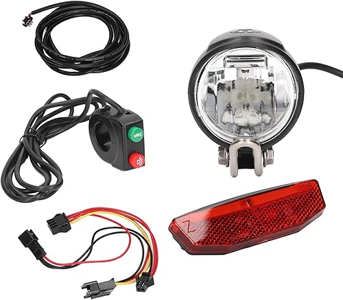 Miniatura 8 de BigKing Kit de faros y luces traseras para bicicleta, kit de faros eléctricos y luces traseras DK11 de aleación de aluminio, juego de luces