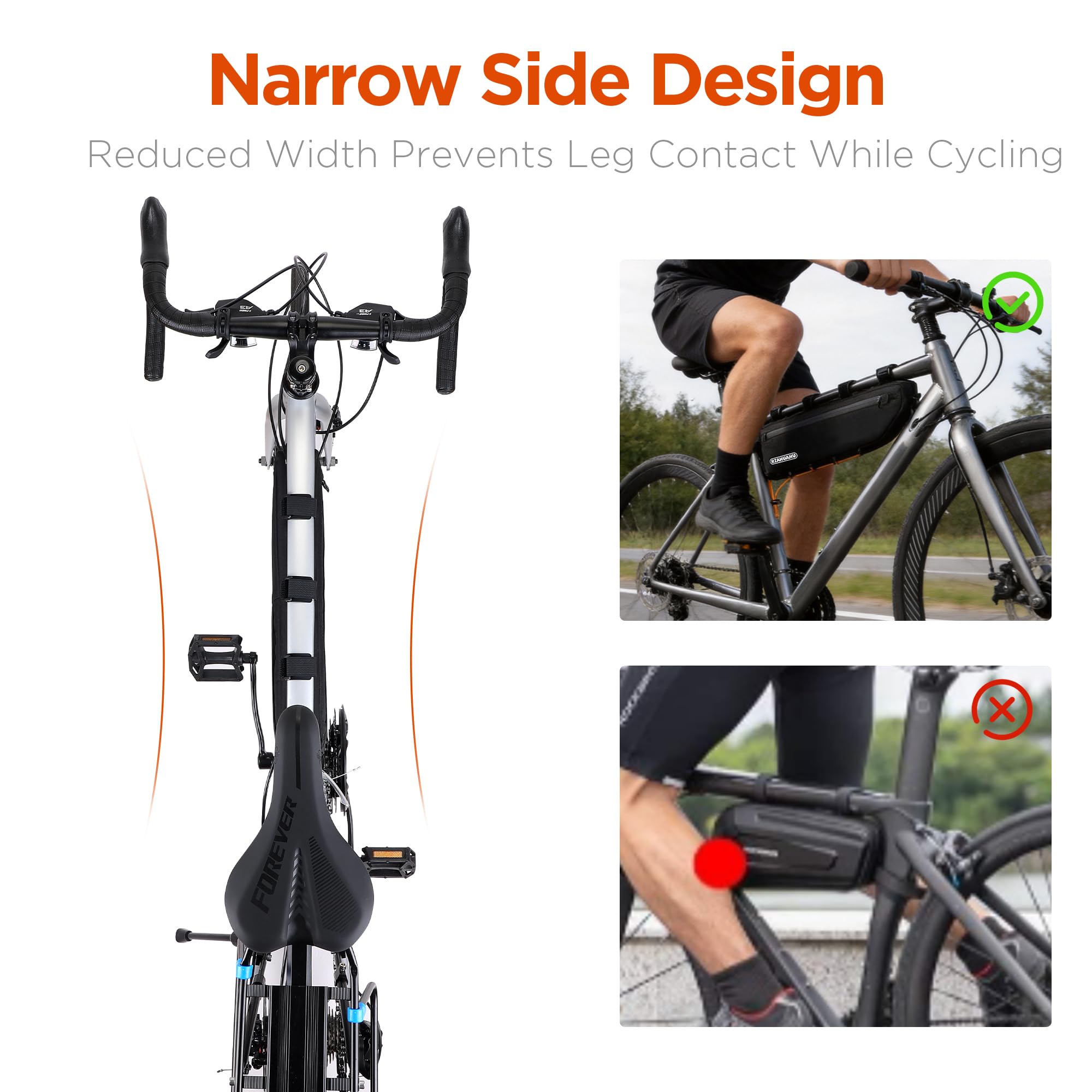 Fahrrad Rahmentasche 3L Fahrradtasche Rahmen Oberrohrtaschen Wasserdicht Frame Bag Bikepacking Taschen für Gravelbike, Rennrad, MTB Fahrradzubehör Schwarz