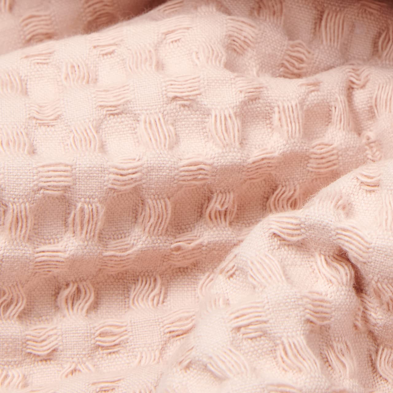 Koeka Wiegdeken - Babydeken - Dekentje Voor De Wieg - Met Teddy Gevoerd - Oslo - Wafelstof - Katoen - Wasbaar - Rosa Salt/Pebble - 75X100 Cm
