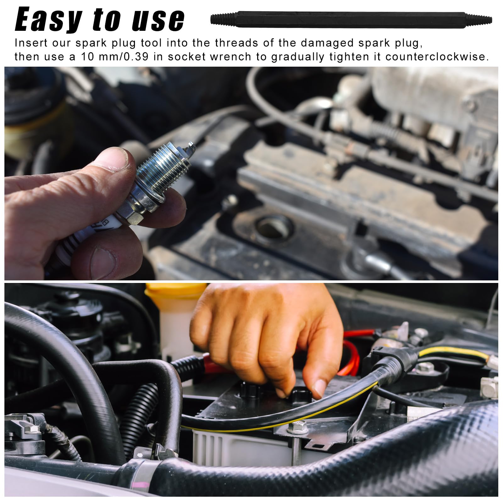 Estrattore per Candele, Strumento Durevole l'Estrazione delle Candele Rotte con Filettatura Sinistrorsa Pratico Auto Accessorio Adatto per Riparazione di Auto Camion Motori